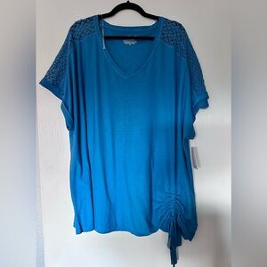 Turquoise Blue Plus Size Boho Top NWOT